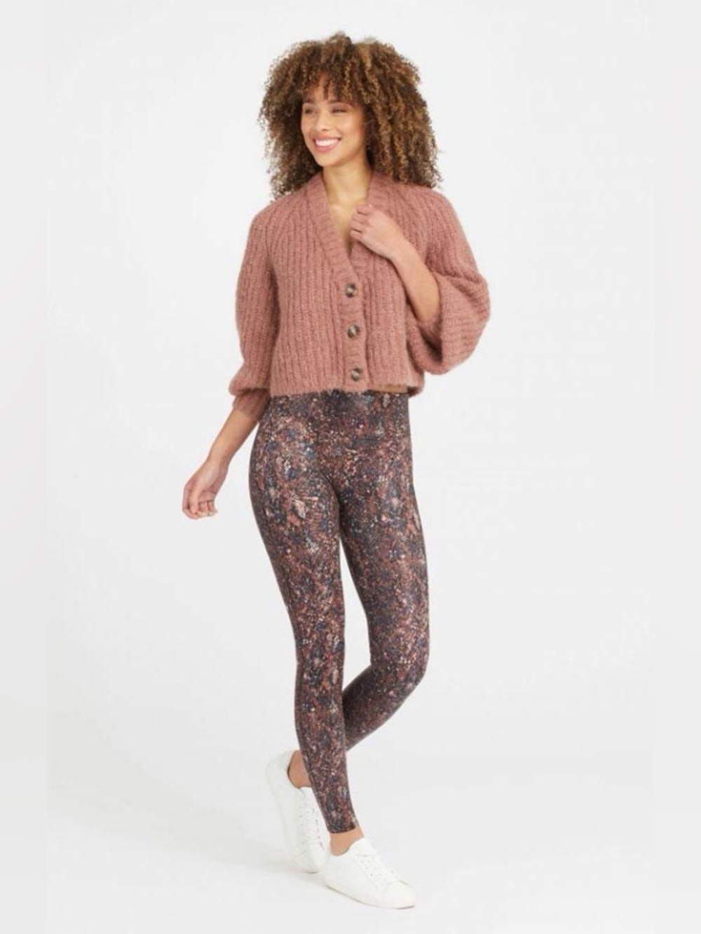 Spanx Faux Leather Snake Shine Leggings in Mocha Snake, SZ M NWOT, MSRP $98